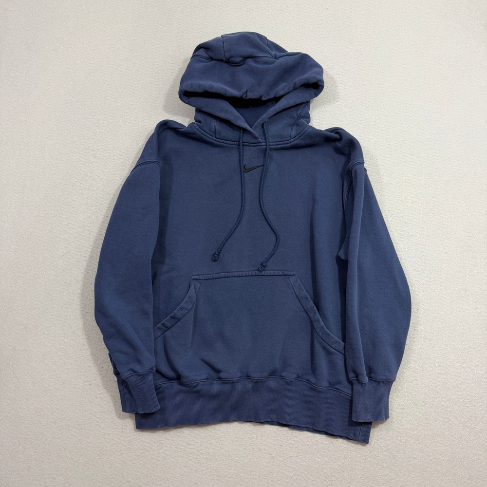 Nike Hoodie Womens Medium Blue DQ5860-410 Phoenix Fleece Oversized Center Swoosh